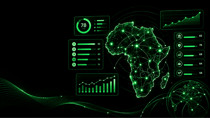 Atlas dashboard interface showing a map of Africa and statistics